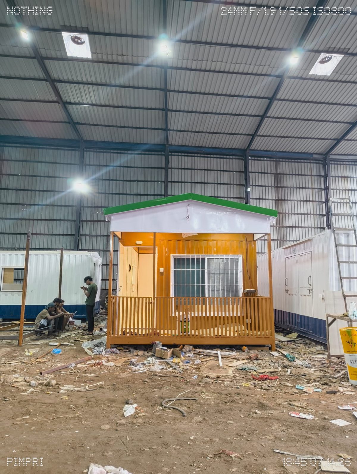 Steel Porta Cabin - Orange Front View Prefab Portable Cabin Gujarat India
