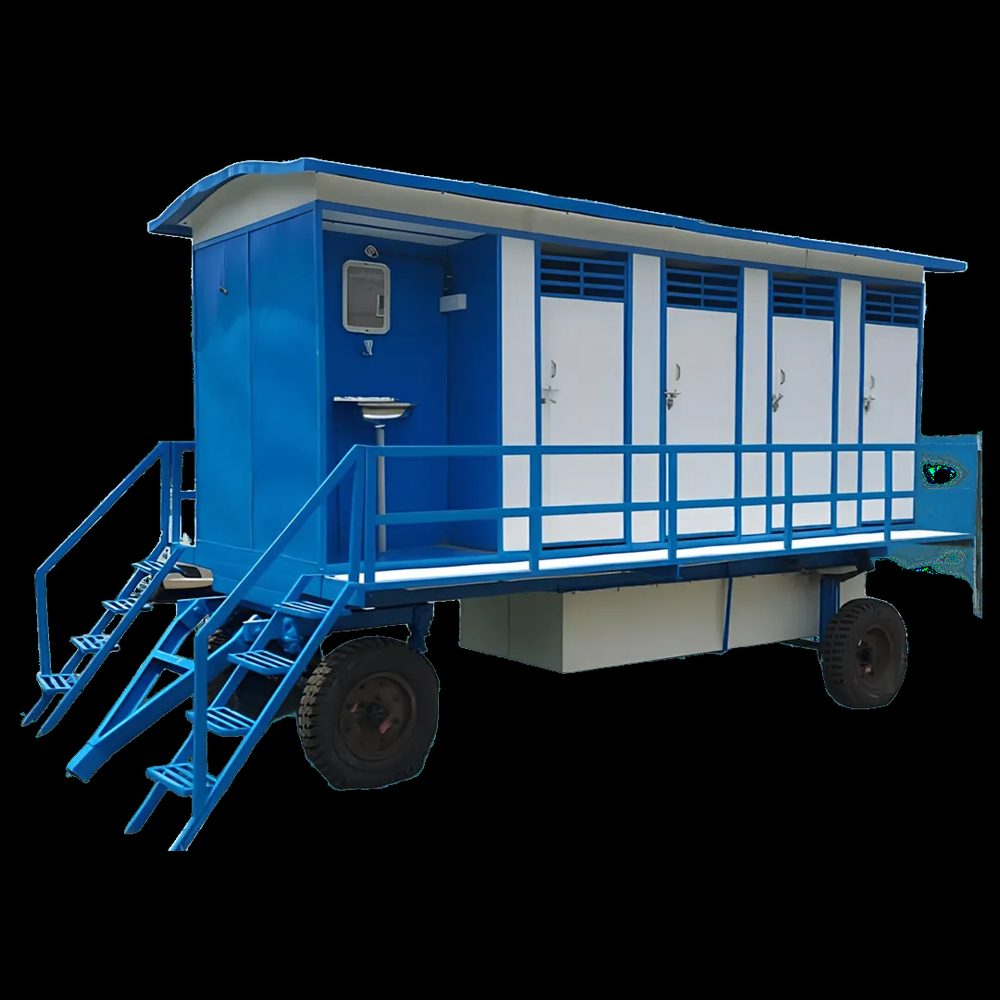 Mobile Toilet Trailer - Multi Unit Wheeled Sanitation Block Gujarat