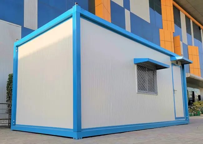 Modular Porta Cabin - Blue White Steel Frame Portable Cabin Ahmedabad Gujarat
