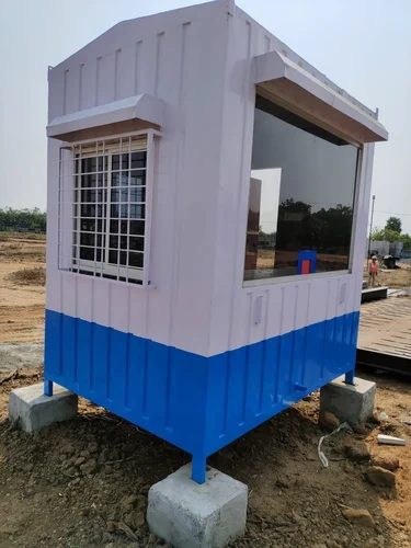 Modular Security Cabin - Blue White Cabin On Elevated Base Gujarat