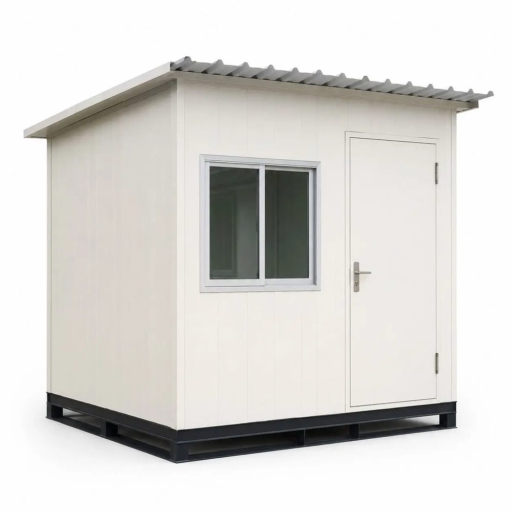 Prefabricated Security Cabin - Beige Modular Cabin with Sliding Window Gujarat