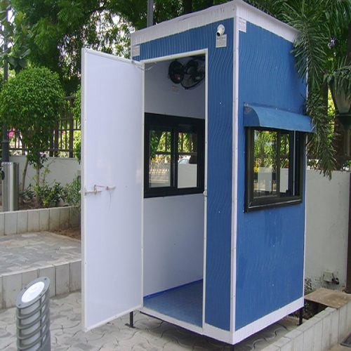 Prefabricated Security Guard Cabin - Blue MS Steel Cabin with Open Door Ahmedabad