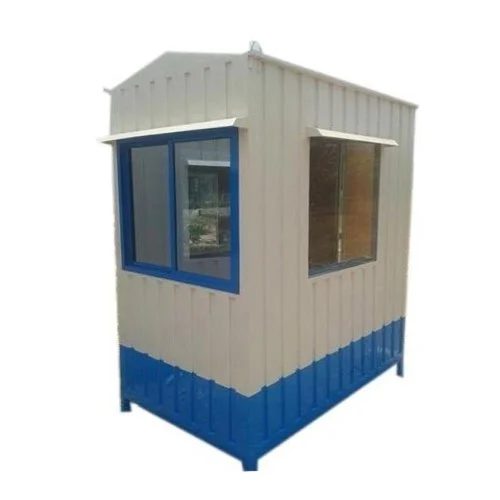 Security Readymade Cabin - Beige and Blue Portable Guard Cabin Ahmedabad
